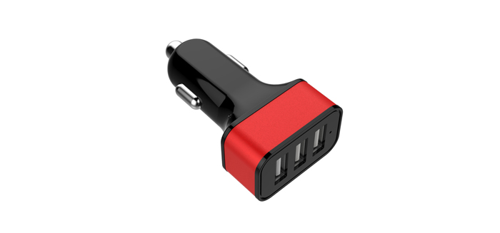 三口鋁合金車載充電器SN-155-03 三口鋁合金車載充電器SN-155-03