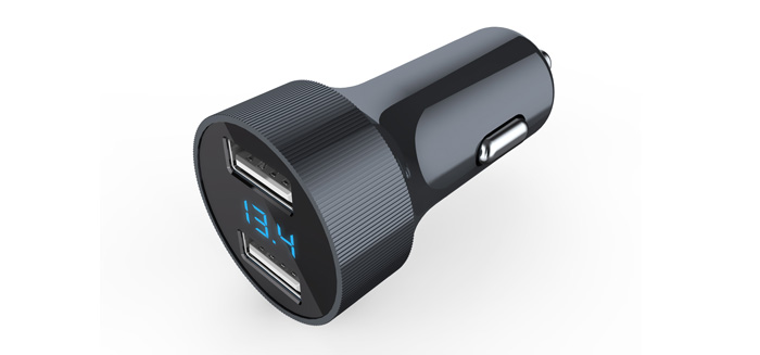 數(shù)顯塑料車載充電器 數(shù)顯塑料車載充電器